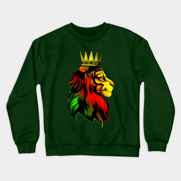 Reggae Rasta Lion Crewneck Sweatshirt by TEEVEETEES